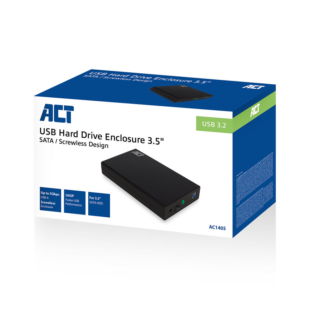 ACT AC1405 USB 3.2 Gen1 3.5i SATA Hard Disk Enclosure - 6