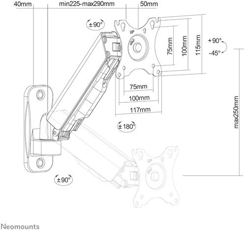 Neomounts By Newstar WL70-440BL11 - 16