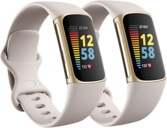 Fitbit Charge 5 Duo Pack - Wit/Goud
