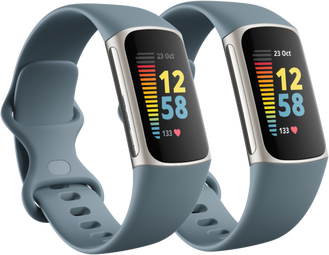 Fitbit Charge 5 Duo Pack - Blauw/Platinum