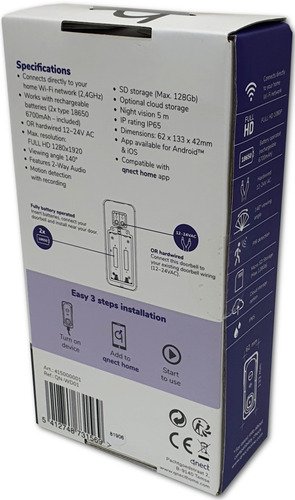Qnect WiFi Hybrid 1080P Video Doorbell - 12