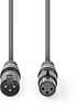 Nedis Balanced Audio Cable | XLR 3-PINS Male | XLR - 2