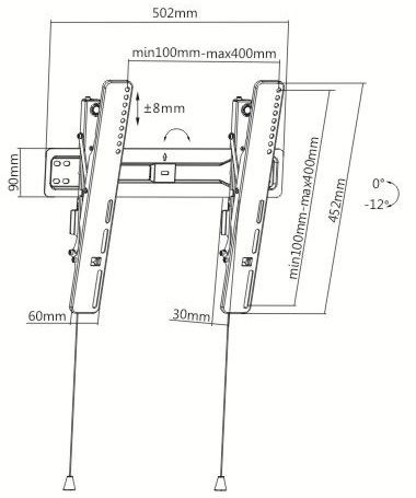 Cavus Muursteun Kantelbaar 32-55 inch WMT205 - 5