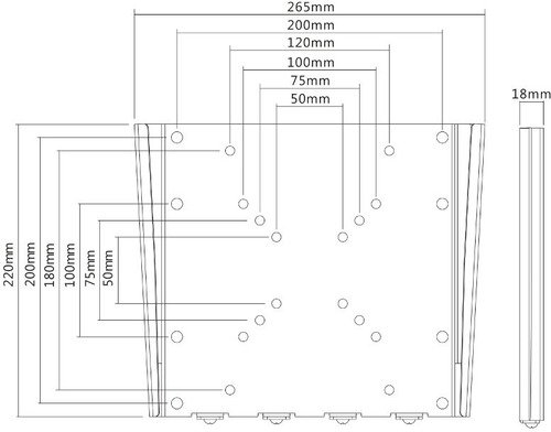 Cavus Support mural fixe univ WMU200 - 3