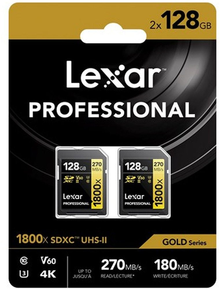 Lexar Professional GOLD SDXC 1800x 128GB UHS-II V60 - 2PACK