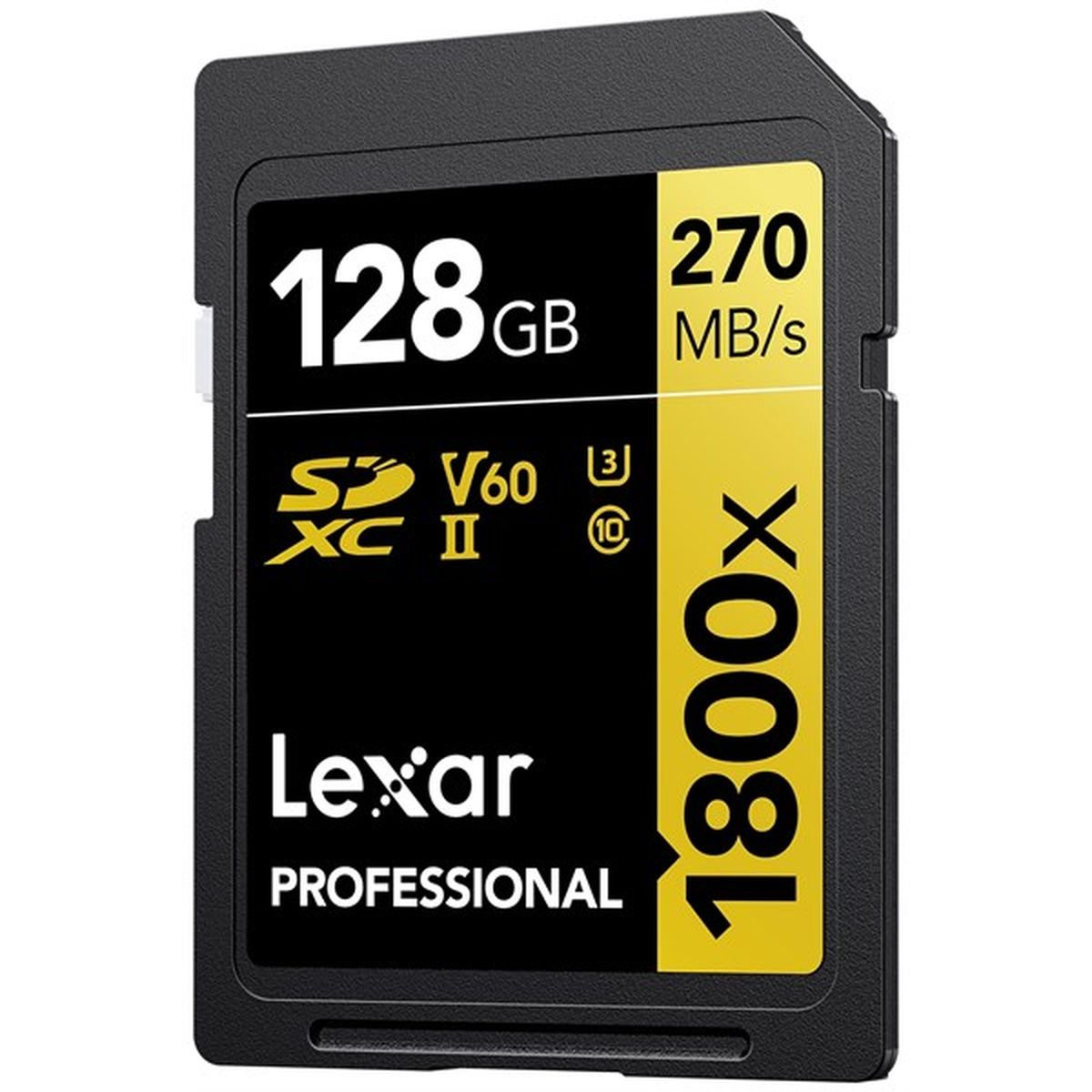 Lexar Professional SDXC 128GB BL 1800x UHS-II V60 gold