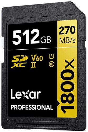 Lexar SDXC Professional 512GB BL 1800x UHS-II V60 Gold - 1