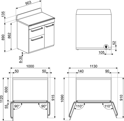 Smeg Fornuis TR93IP2-2