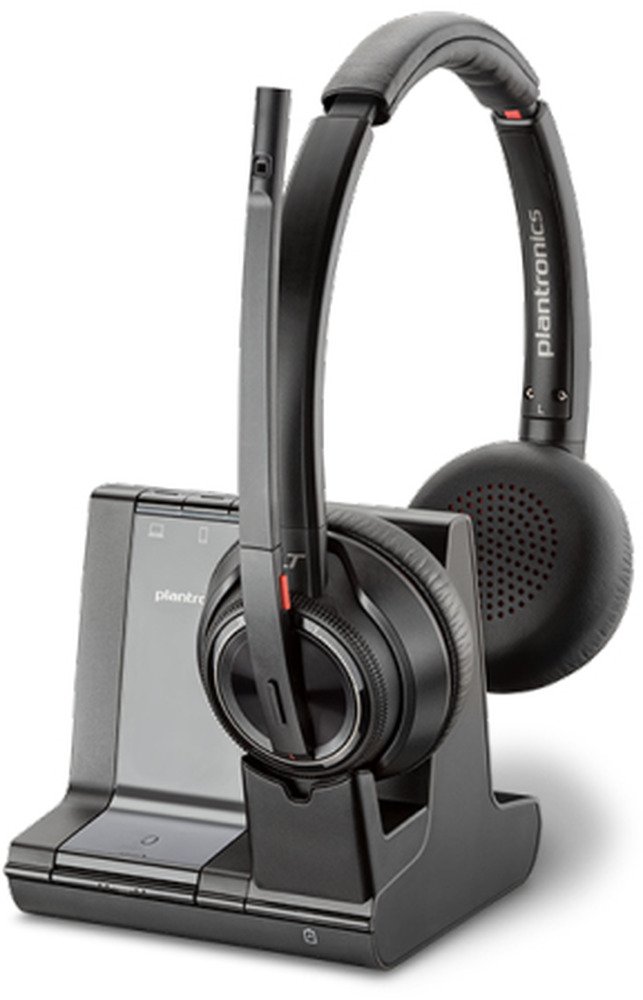 Plantronics Savi W8220-M, MSFT Binaural Head-band Black