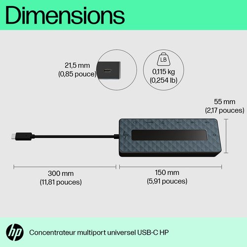 HP Universal USB-C Multiport Hub 50H98AA - 8