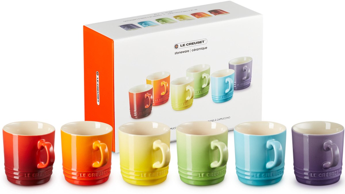Set de 6 tasses à cappucino en céramique arc en ciel | Le Creuset FR