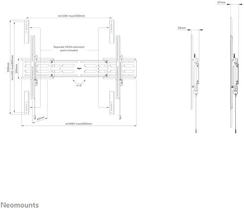 Neomounts by Newstar WL30S-950BL19 - 16
