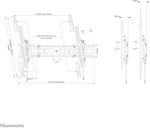 Neomounts by Newstar WL35S-950BL19 - 16