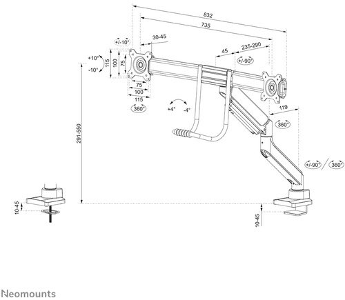 Neomounts by Newstar DS75-450BL2 - 20