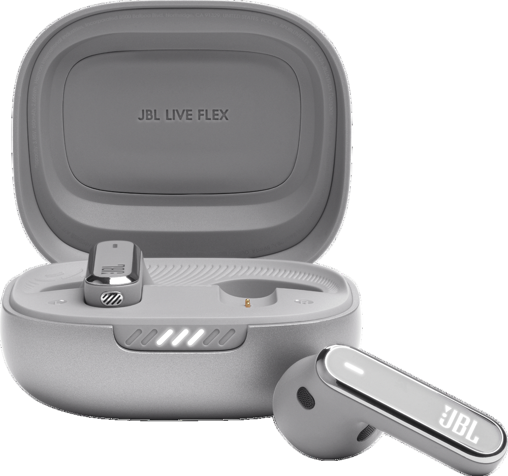 JBL Live Flex Zilver | Noise Cancelling Oortjes | True Adaptive Noise Cancelling Oordopjes Van JBL Draadloze Oordopjes