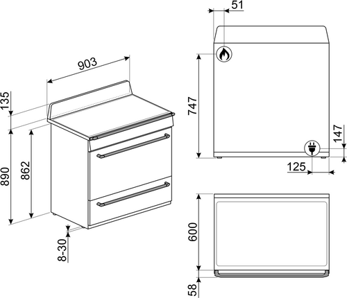 Smeg Cuisinière à gaz TR90BL2 - 11