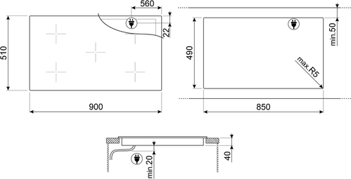 Smeg Taque electrique SE495ETD - 6