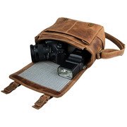 Dörr Kapstadt Leather Photo Bag Small Wide Cognac - 5