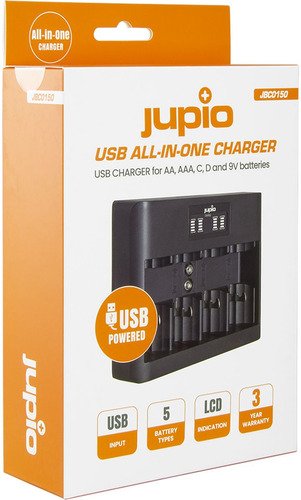 Jupio USB All-In-One Charger (AA/AAA/C/D/9V) LCD - 3