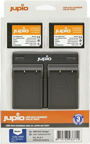 Jupio Value Pack: 2 x Battery BLX-1 + USB Dual Charger - 1 Jupio Value Pack: 2 x Battery BLX-1 + USB Dual Charger - 1