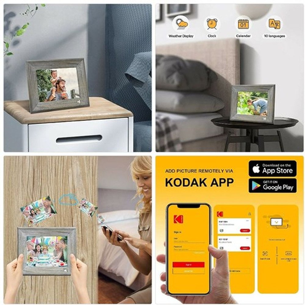 Kodak 10 Inch Wifi Digitale Fotolijst Hout