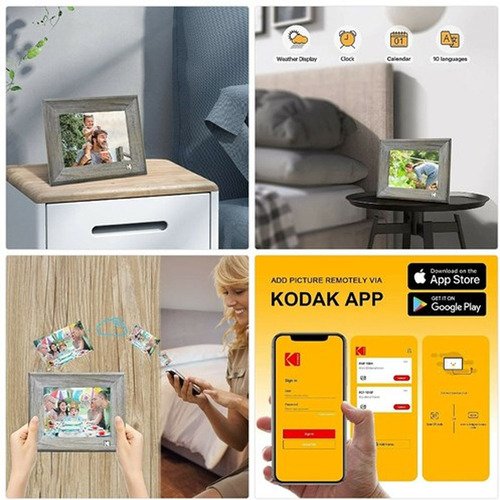 Kodak 10 inch WiFi Wood Grey Digital Photo Frame - 1
