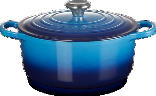 Le Creuset Gietijzeren Ronde Braadpan Azure 26cm-0