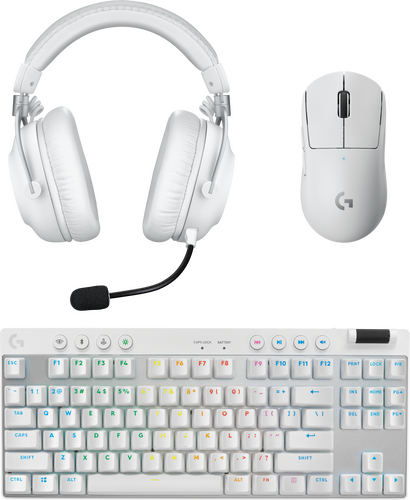 LogitechGProKeyboard+Muis+Headset-Wit