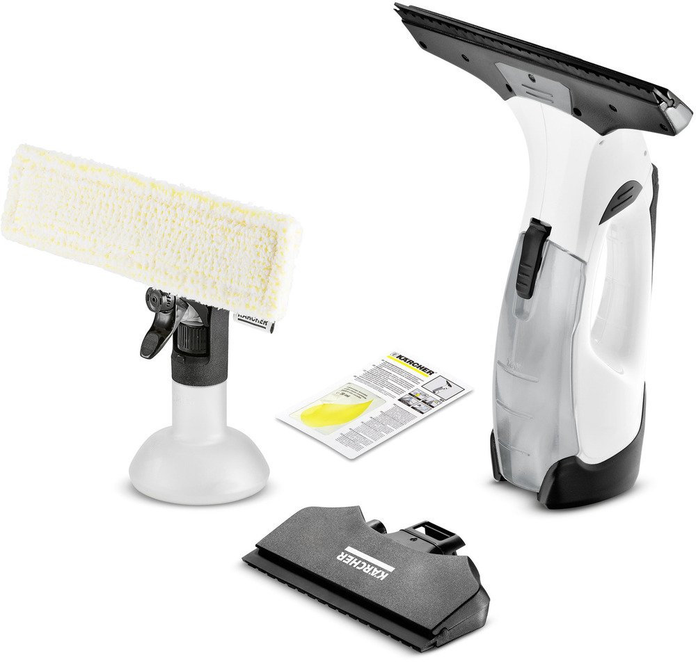 Kärcher WV 5 Plus N Ruitenreiniger - Looptijd accu 35 min. - Verwisselbare accu - Werkbreedte 170/280 mm - Incl. smalle zuigmond sproeiflacon microvezeldoek en reinigingsmiddelconcentraat