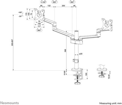 Neomounts by Newstar DS60-425BL2 - 20