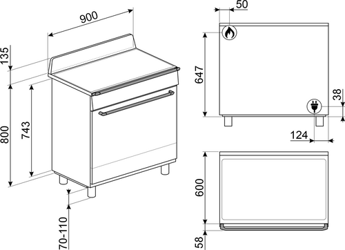 Smeg Cuisinière à gaz TR90GMBL - 7