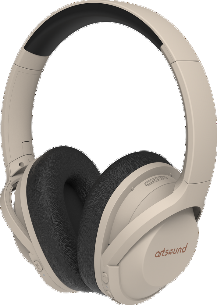 ArtSound BRAINWAVE07BL - Koptelefoon - Noise Cancelling - Zandkleur - 35 u accu - Over Ear