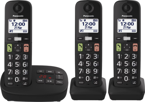 Panasonic DECT KX-TGU133EXB Trio Noir - 2