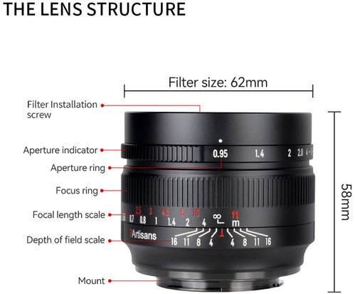 7Artisans 50mm f/0.95 Fuji X-Mount | APS-C Black - 10
