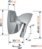 Vogels Support mural VLB500 Argent - 2