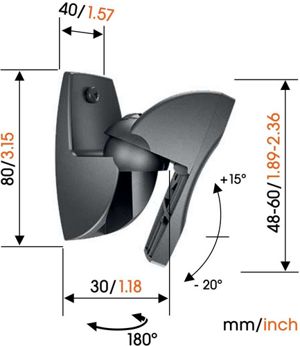 Vogels Support mural VLB500 Noir - 2