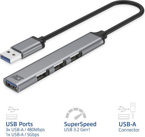ACT AC6325 USB-A Hub - 4