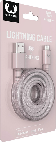 Fresh n Rebel USB - Lightning Fabriq Cable (2m) - Roze - 3