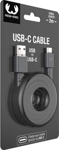 Fresh n Rebel USB - USB-C Fabriq Cable (2m) - Zwart - 3