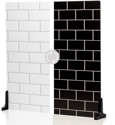 V-Flat World White Subway Tile/Ebony Subway Tile - 1