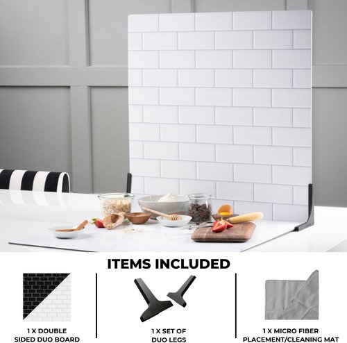 V-Flat World White Subway Tile/Ebony Subway Tile - 2