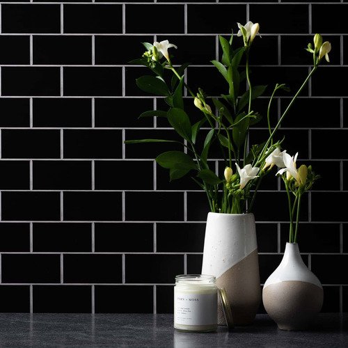 V-Flat World White Subway Tile/Ebony Subway Tile - 6