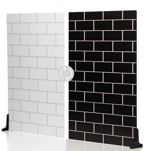 V-Flat World White Subway Tile/Ebony Subway Tile - XL - 1