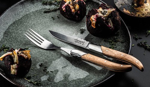 Laguiole Luxury Line Steakmes Set 6 Oak Stonewash - 5