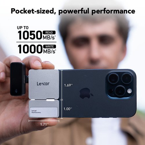 Lexar Go Portable SSD SL400 1TB including Hub Black - 15