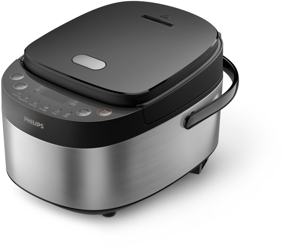 Philips 3000-serie Minirijstkoker HD3093/80 - 0.85 L - 8 programma's - Zwart/Zilver