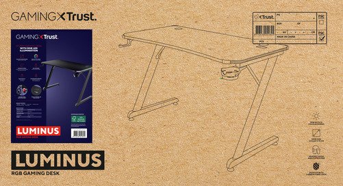 Trust GXT709 Luminus RGB Desk - 9