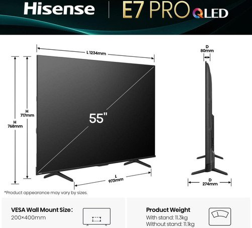 Hisense QLED 55E7Q Pro (2025)- Tweedekans - 2
