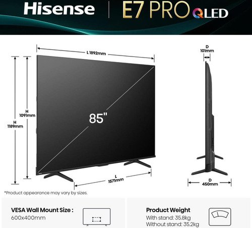 Hisense QLED 85E7Q Pro (2025) - 2