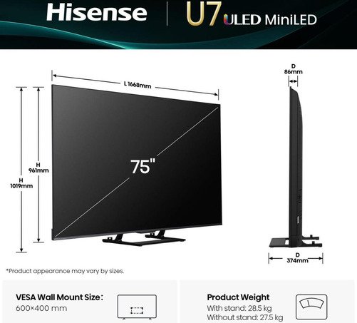 Hisense ULED MiniLED 75U7Q (2025) - 2